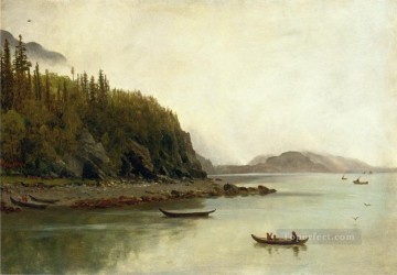 Indios Pesca luminismo paisajes Albert Bierstadt Pinturas al óleo